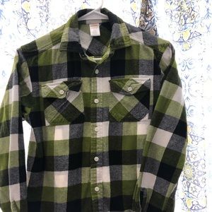Boys Gymboree flannel 10/12 Green & Black